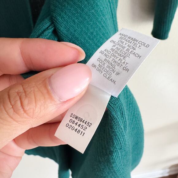 J. Jill Green V Neck Button Front Duster Cardigan Sweater - Medium Petite - NWT - Picture 5 of 7